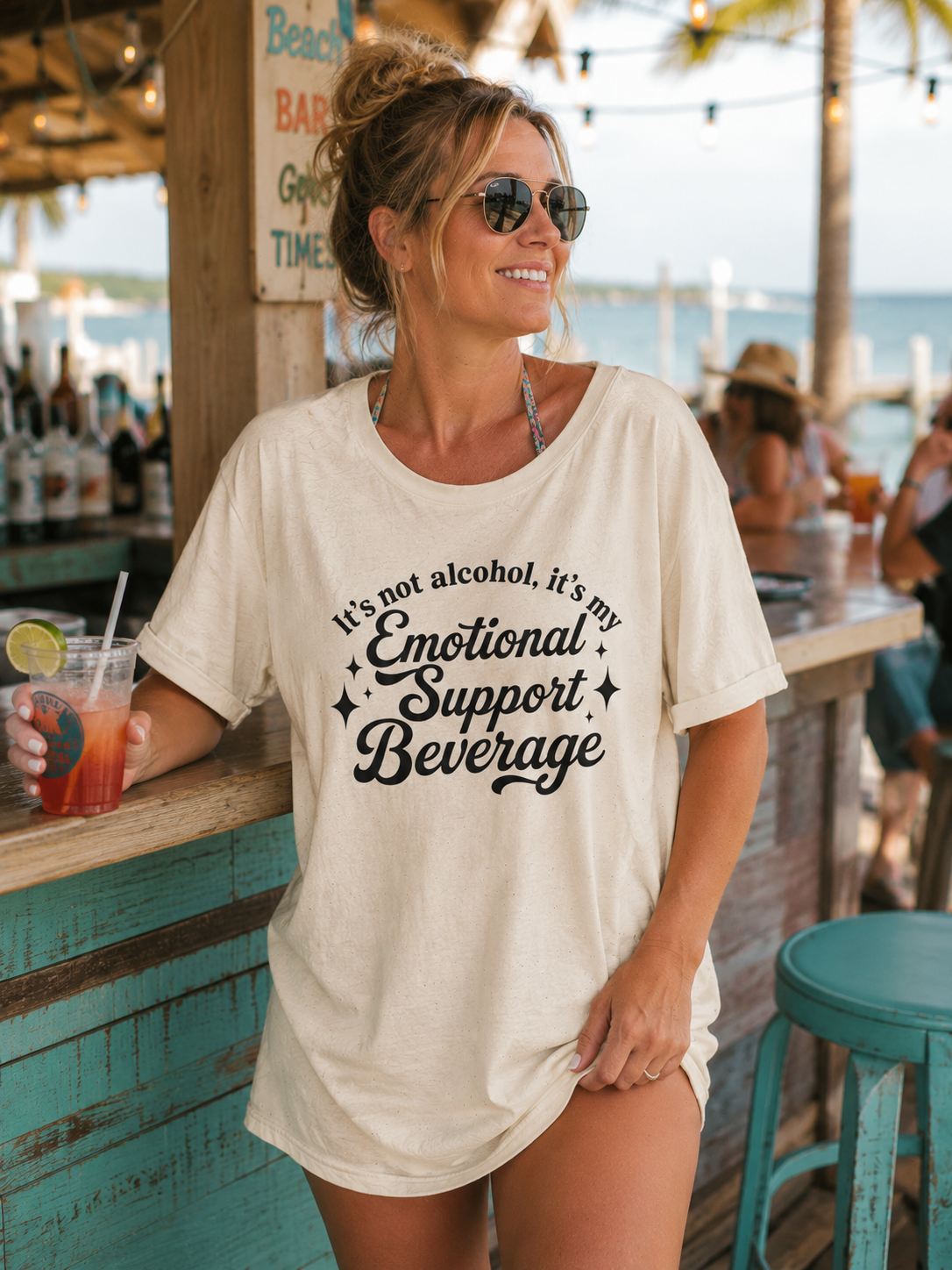 It's Not Alcohol, It's My Emotional Support Beverage Funny Drinking T-Shirt